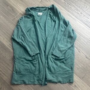 Pact | Green Teal 100% Organic Cotton Open Front Cardigan Sweater XL/XXL